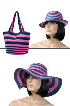 Летний комплект Pink - 2 шляпы и сумка