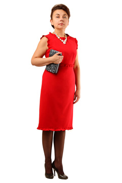 Красное деловое платье-футляр Glow